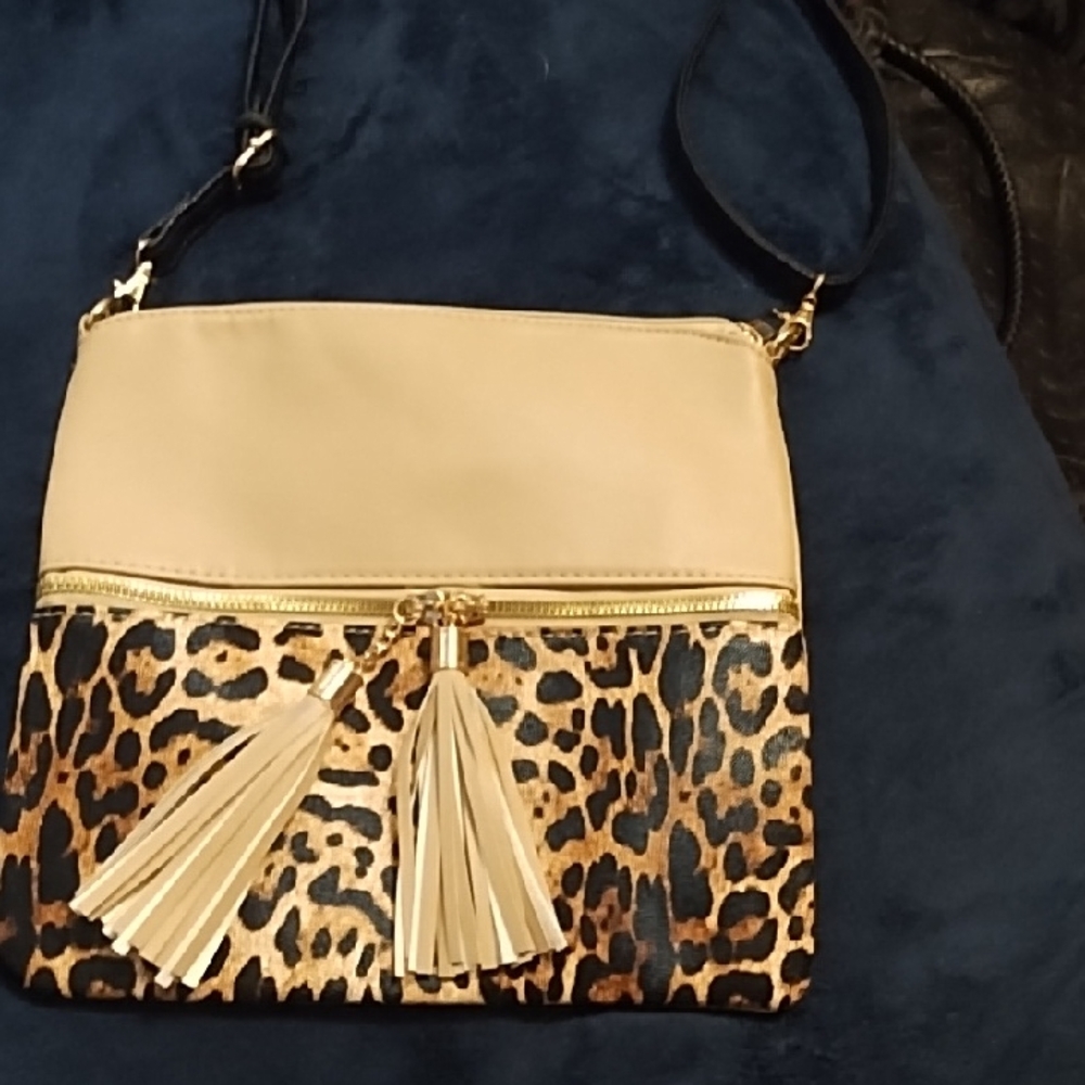 Leopard Print and Cream Women's Bag